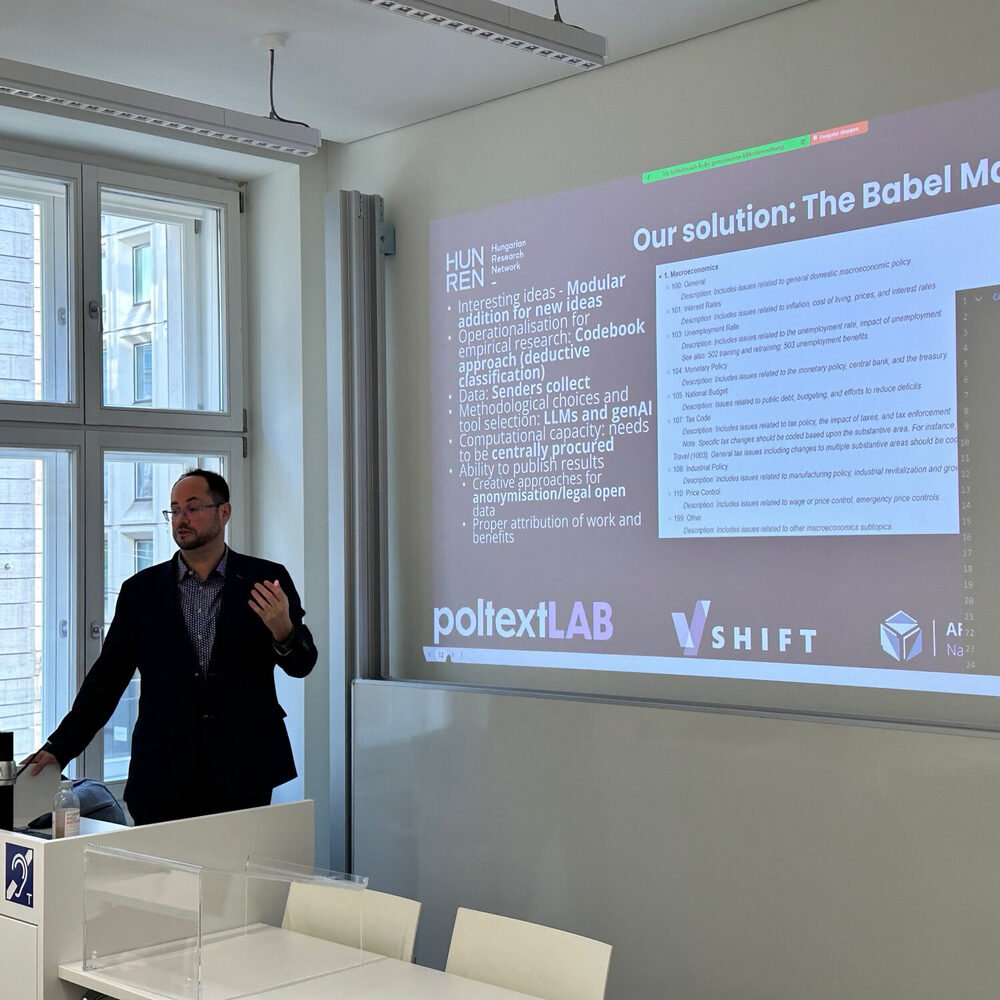 Miklós Sebők presents the AI-solutions of the Babel Machine in Vienna