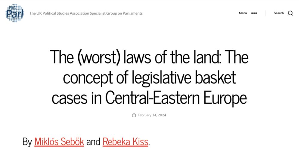 New blog post by Miklós Sebők and Rebeka Kiss on the PSA Parliaments blog