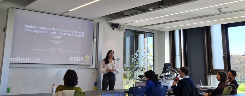 Anna Takács’s presentation on inequality narratives at COMPTEXT