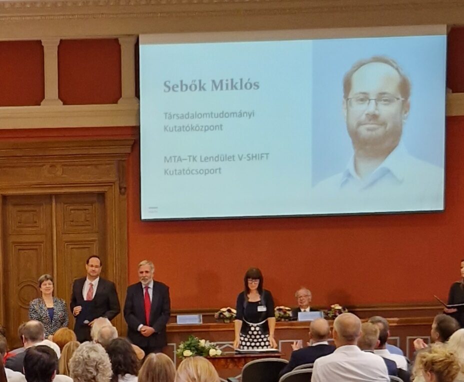 Miklós Sebők receives grant award at Hungarian Academy of Sciences